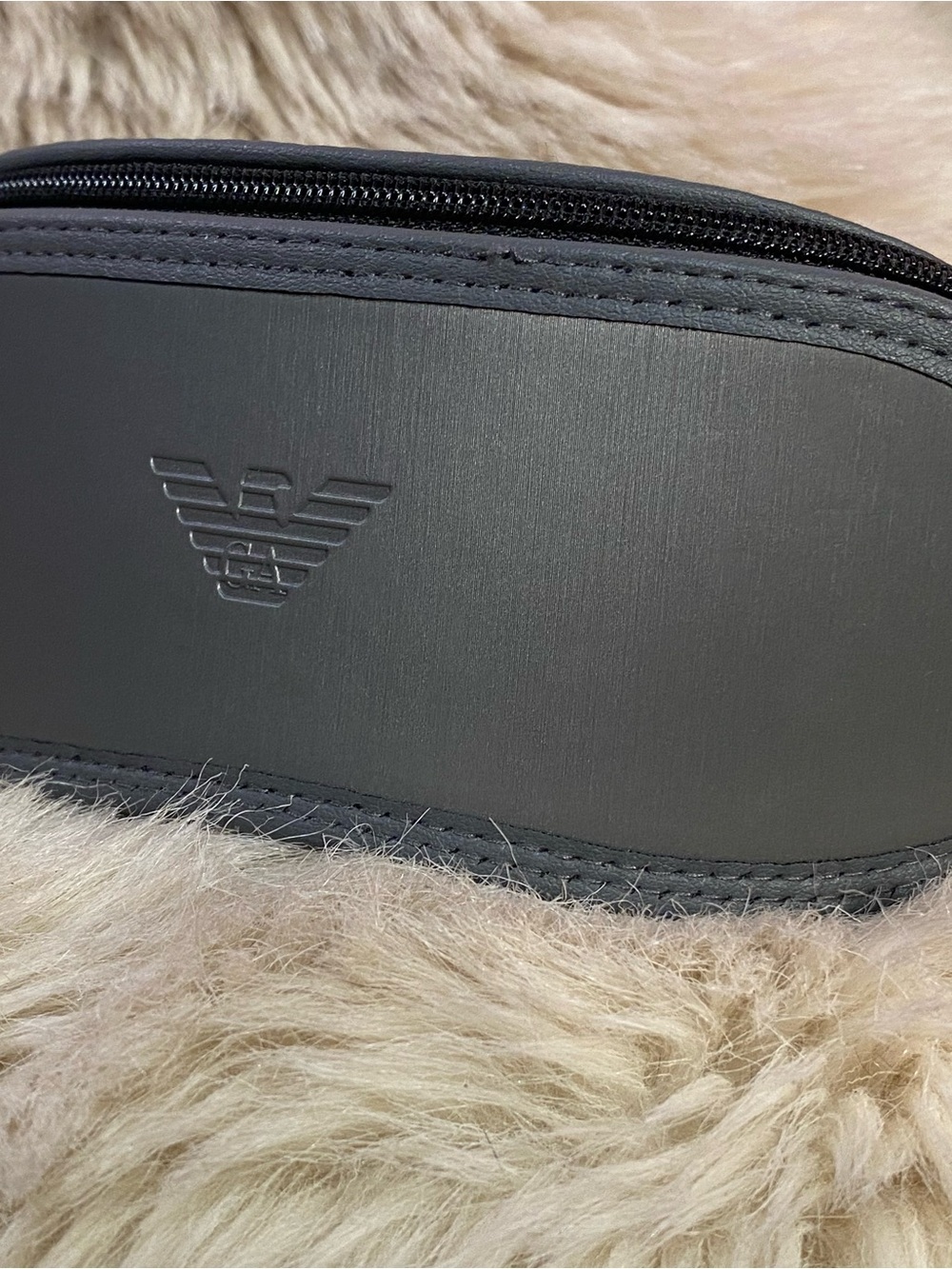 Emporio Armani Silver Reflection Eyewear Case with Embossed Logo